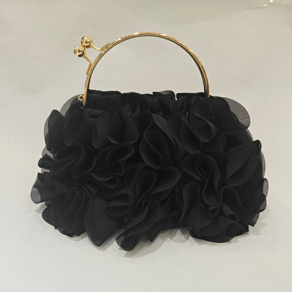 Red/White Bridal Flower Evening Clutch Bag Floral Wedding Party Purses
