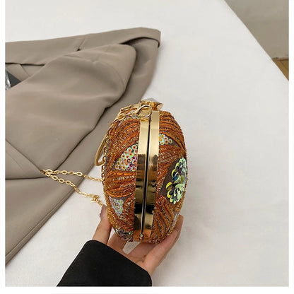 Luxury Gold Clutch Bags for Women Evening Purse Designer Crossbody Bag