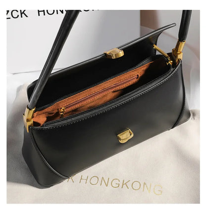 Armpit bag high-end solid color one-shoulder portable genuine leather bag