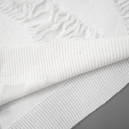 Tassel Oversize Knitted Sweater For Women Autumn Jumpers