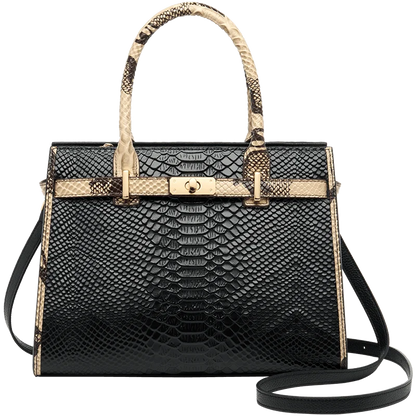 Elegant Single Shoulder Bag Business Women Black Animal Pattern Purses