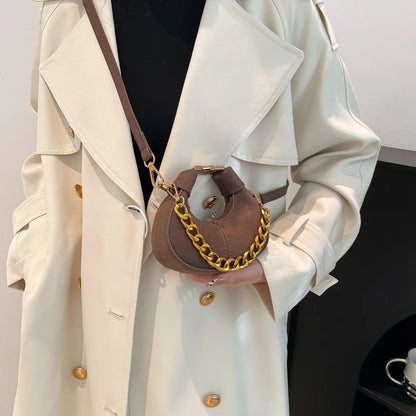 Mini PU Leather Saddle Shoulder Bag for Women Y2K Handbags and Purses Crossbody Bags