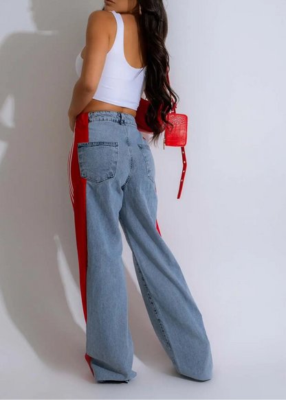 Wide Leg Jeans Cargo Pants Sexy Women High Waist Elegant Streetwear Denim Casual Straight Trousers