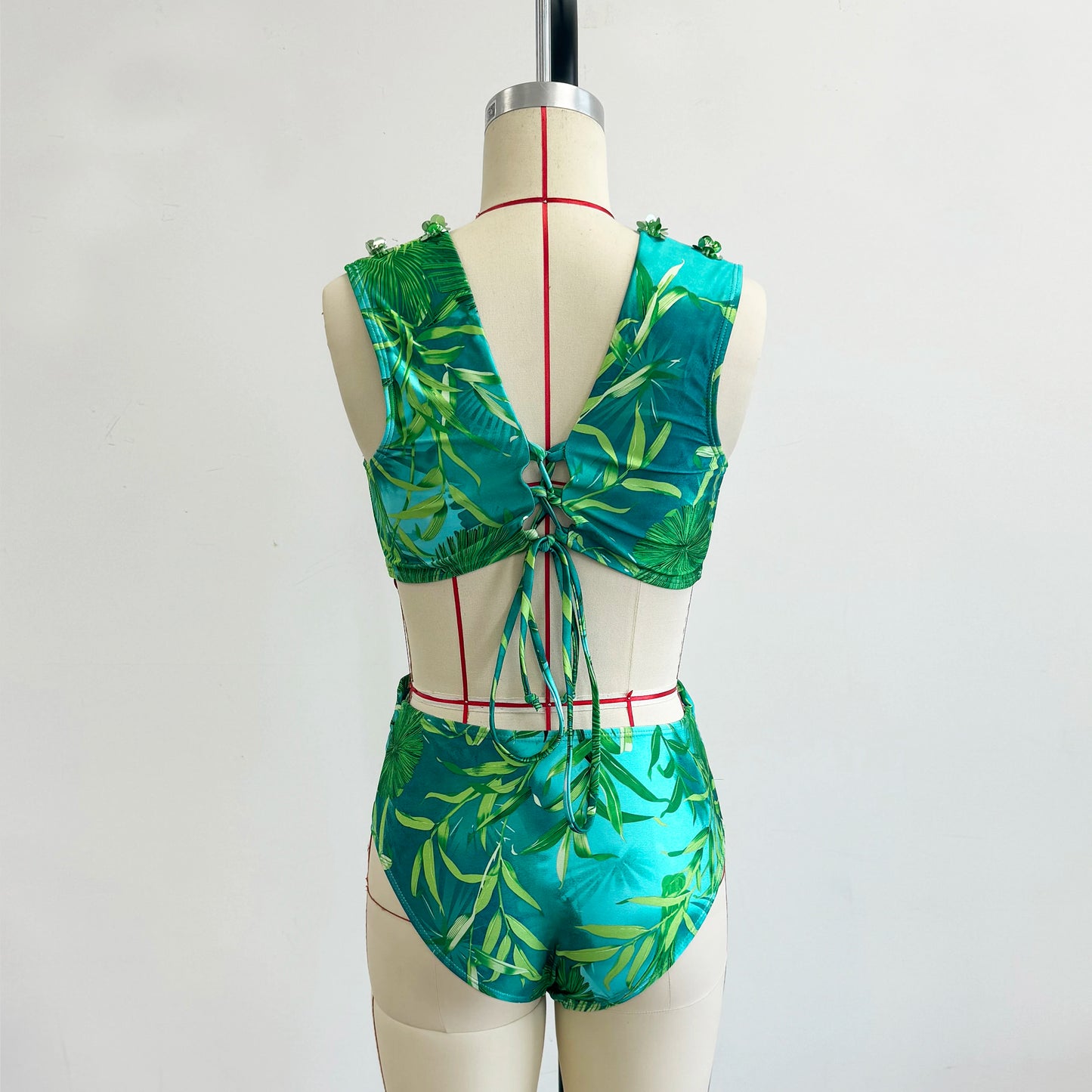 Women Swimsuit With Skirt High Waist Swimwear Cover-up Female Skirts Fashion Printed Dress Beachwear