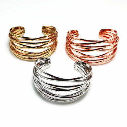 Round Chain Charms Cuff Bracelet For Women