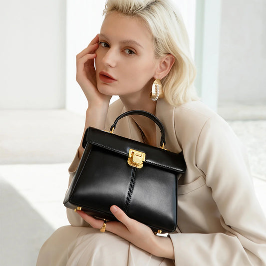 Genuine Leather Handbag for Women, Luxury Branded Crossbody Bag