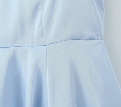 Summer Women Sexy Elegant Sling A-line Mini Dress Birthday Party Satin Dress