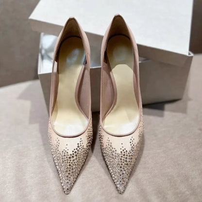 Mesh Pointed Shallow Mouth Sexy Pump Heels Stiletto Shoes Bridal Shoes