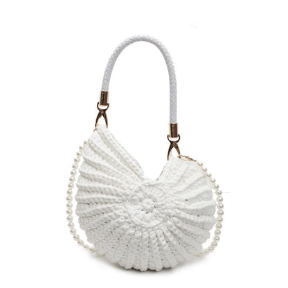 Luxury Hand-woven Shell Bag Women Seaside Conch Shell Messenger Bag