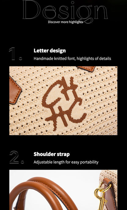 Women's Shoulder Bag New Breathable Fabric Handbag Luxury Vacation Beach Bag