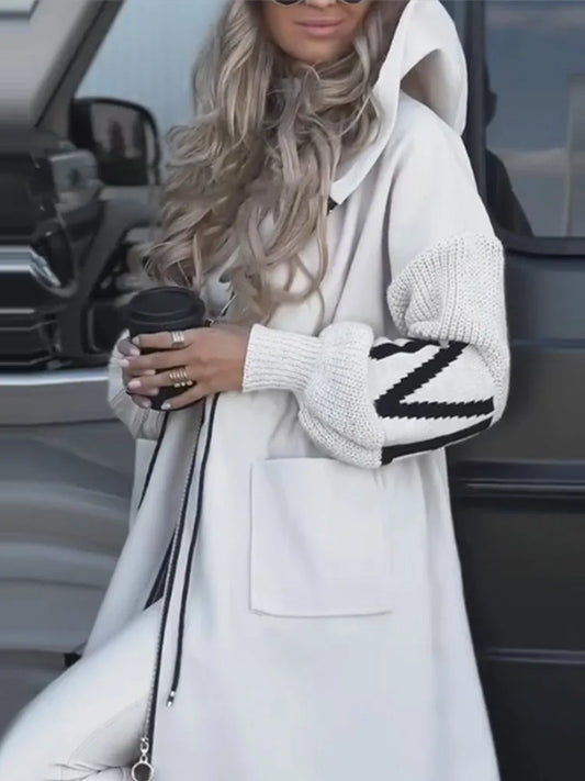 Long Solid Casual lettered  Long sleeves Outerwear Coat Jacket