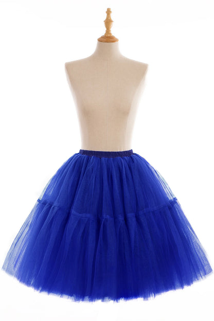 Fluffy Tulle Skirt Petticoat Adult Elastic Waist Underskirt Layers Bridal Midi Tutu Skirts Women Prom Evening