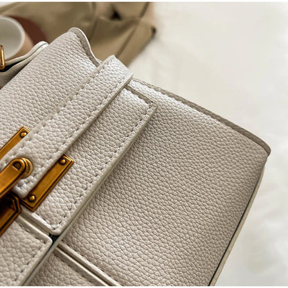 Luxury Trapezoidal Clutch Bag Hardware Lock Design Square Shoulder Handbag