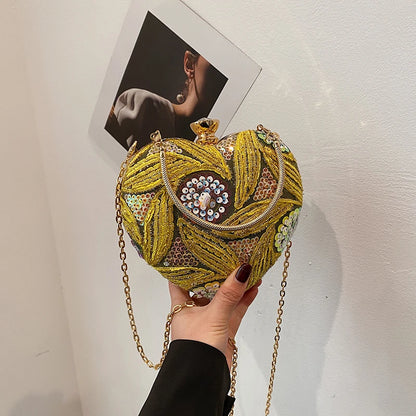 Luxury Gold Clutch Bags for Women Evening Purse Designer Crossbody Bag