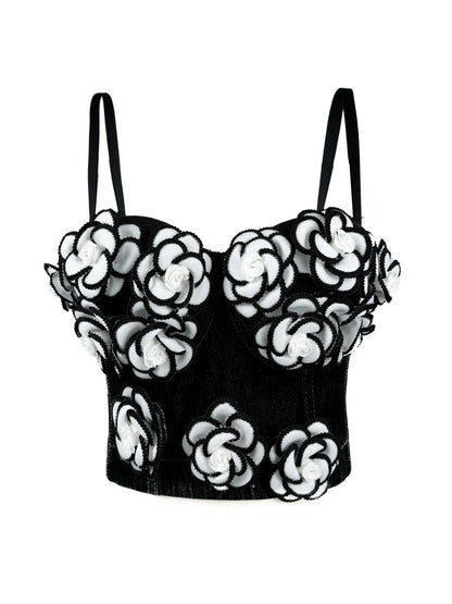 Women Denim Tank Tops Sexy Cowboy Bra Top Vest Corset Crop Top