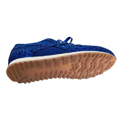 Women Flat Sneakers Casual Bling Vulcanized Shoes Women Mesh Lace Up Shoes