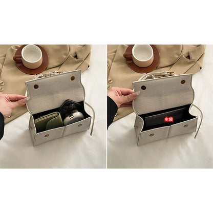 Luxury Trapezoidal Clutch Bag Hardware Lock Design Square Shoulder Handbag