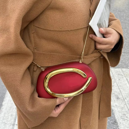 High-end Chain Shoulder Bag Exquisite Personality Round Box Elegant Crossbody Purse