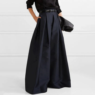 Urban Casual Loose High Waisted Solid Color Wide Leg Pants For Women Office Pants