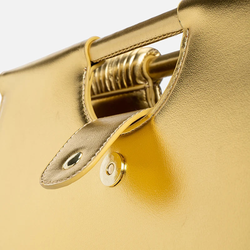 Gold Luxury Designer Brand Handwoven Noodle Bags Half Round Silver Evening Clutch