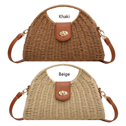 Women Crossbody Bags Handmade Summer Woven Shell Hand-Woven Bag