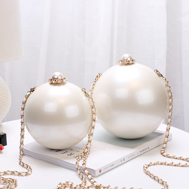 Pearl Clutch Ball Party Evening Bags Woman Handbags Crossbody Bag