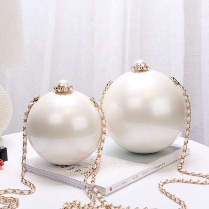 Pearl Clutch Ball Party Evening Bags Woman Handbags Crossbody Bag