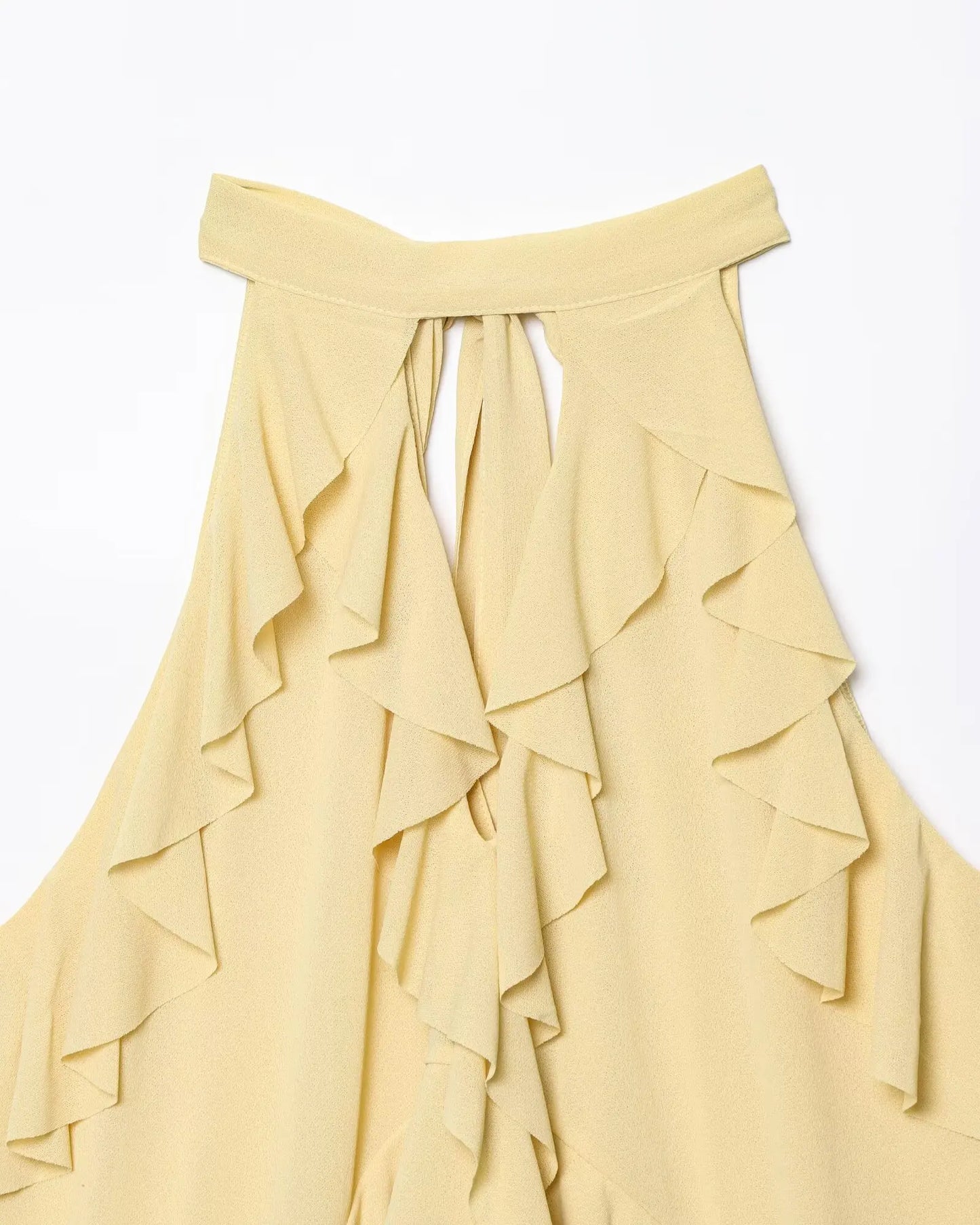 Summer Top Women Halter Blouse Ruffles Thin Causal Chic Tops