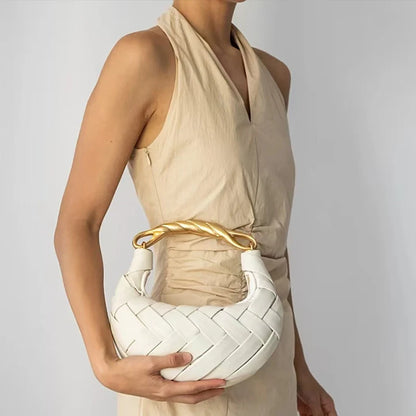 Woven Bird's Nest Bag Brand Creative Design Dumpling Shape Comfortable Fabric Commuter Shoulder Messenger Bag
