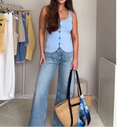 Chic Elastic Top Slim Elegant Knitted Women's Tops