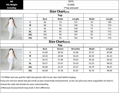 Elegant Two Piece Set Women Outfit Backless Top Hundred Pleated Wide Leg Pants Trousers Suit Summer Office Lady Suit