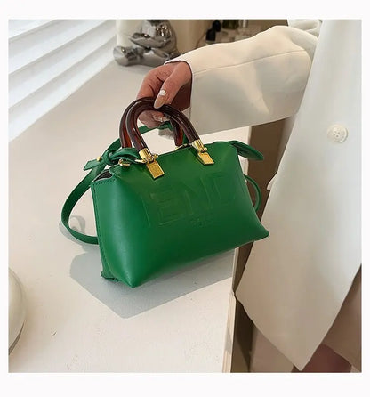 PU Leather Boston Bag Women's Shoulder Bag - Stylish Handbag for Work, Casual Purse