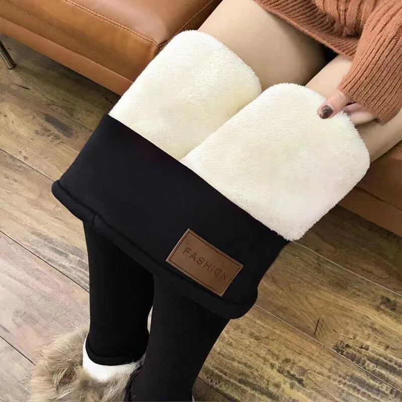 Women Lamb Fleece Seamless High Waist Thermal Winter Warm Legging