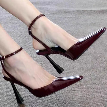 Pointed Toe High Heels Sexy Ankle Strap Evening Party Shoes