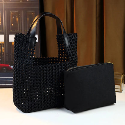 Woven Handbag Casual Commuter Mother-Child Bag Shoulder Underarm Bag