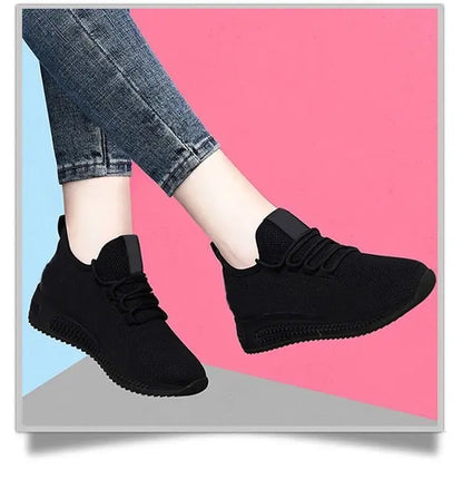Women's Breathable Casual Shoes Running Shoes Black Sneakers Shoes for Women