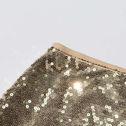 Solid Patchwork Sequins Chic Skirts For Women High Waist Zipper A Line Skirts