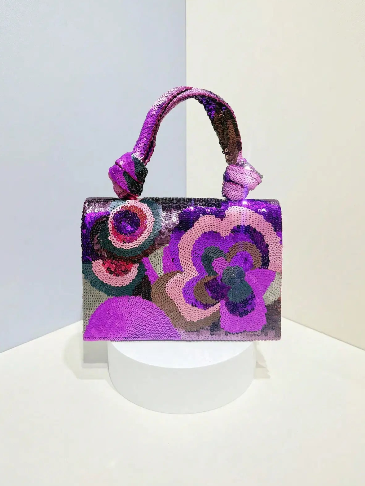 Sequin Embroidered Floral Design Party Wedding Evening Bag Women's Clutch