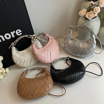 Woven Bird's Nest Bag Brand Creative Design Dumpling Shape Comfortable Fabric Commuter Shoulder Messenger Bag