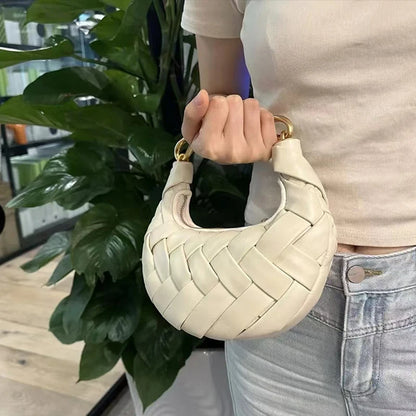 Woven Bird's Nest Bag Brand Creative Design Dumpling Shape Comfortable Fabric Commuter Shoulder Messenger Bag