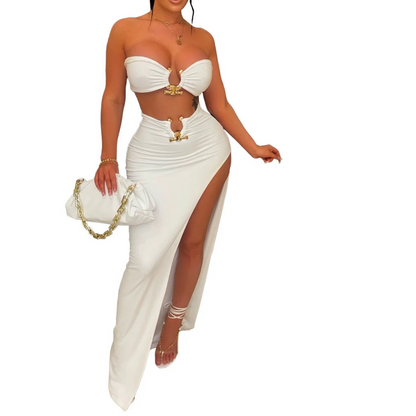 European and American women's casual fashion sexy irregular skirt suit beach dress Resort Wear