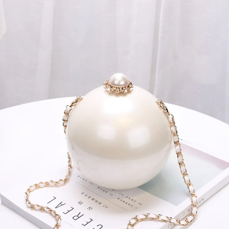 Pearl Clutch Ball Party Evening Bags Woman Handbags Crossbody Bag