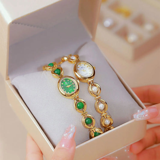 Women's Japanese Style Light Luxury Simple Pearl Bracelet Waterproof  Watch
