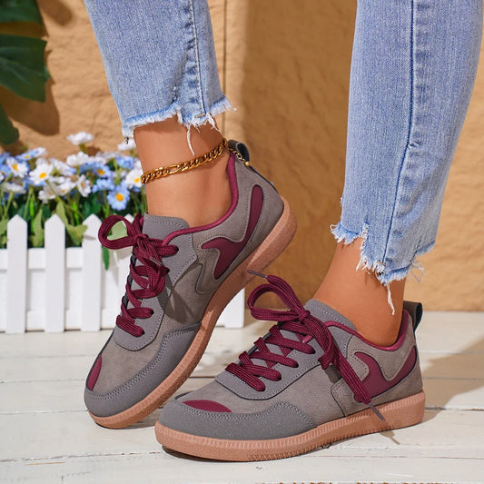 Grey Sneakers Soft-soled Comfortable Shoes Women Leisure Joker Walking Shoes Tennis Shoes