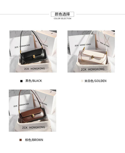 Armpit bag high-end solid color one-shoulder portable genuine leather bag