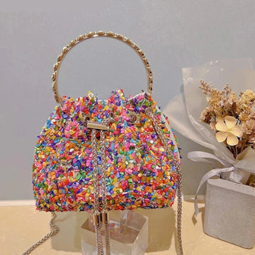 Color Tote Bag Women Luxury Designer Bags Casual Bucket Bag Banquet Makeup Bag