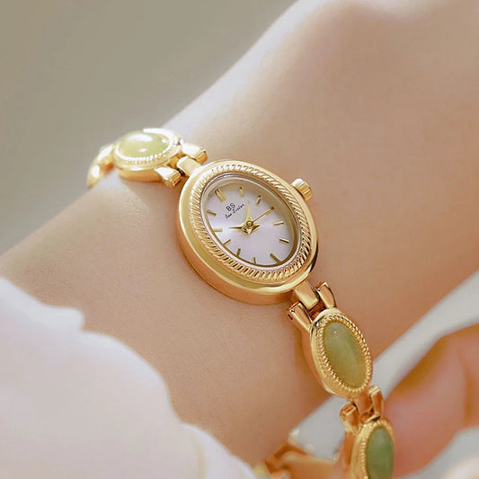 Oval Rhinestone Wrist Watches Luxury Bracelet Watches For Women