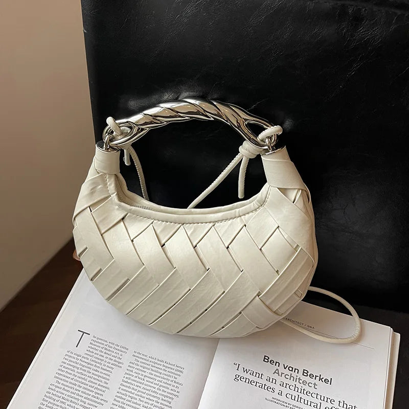 Woven Bird's Nest Bag Brand Creative Design Dumpling Shape Comfortable Fabric Commuter Shoulder Messenger Bag