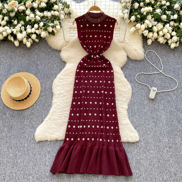 Fishtail Dress Women Dresses Bodycon Sexy Slim Fit Vestidos Streetwear Stand Collar Sleeveless Elegant Dress