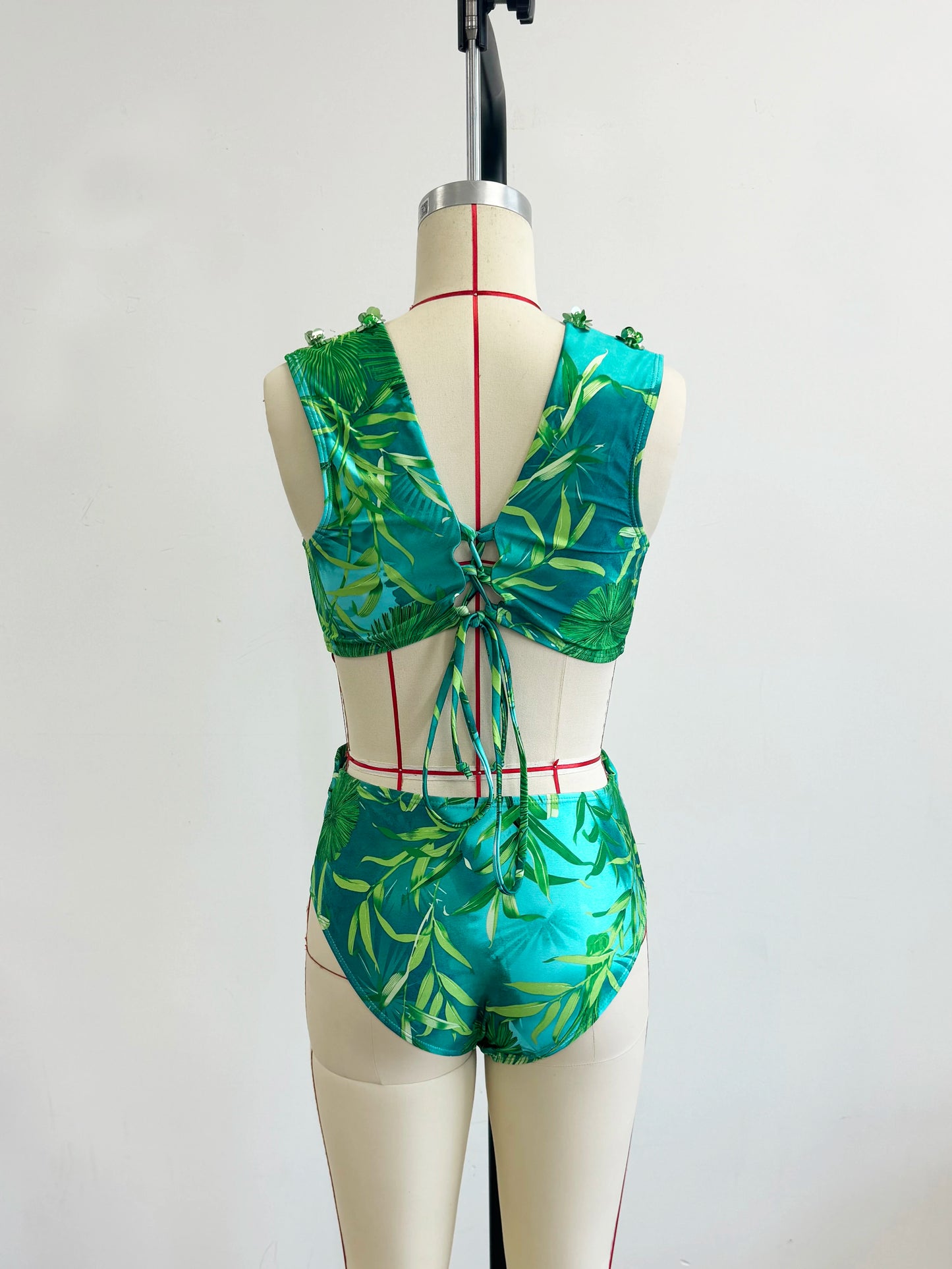 Women Swimsuit With Skirt High Waist Swimwear Cover-up Female Skirts Fashion Printed Dress Beachwear
